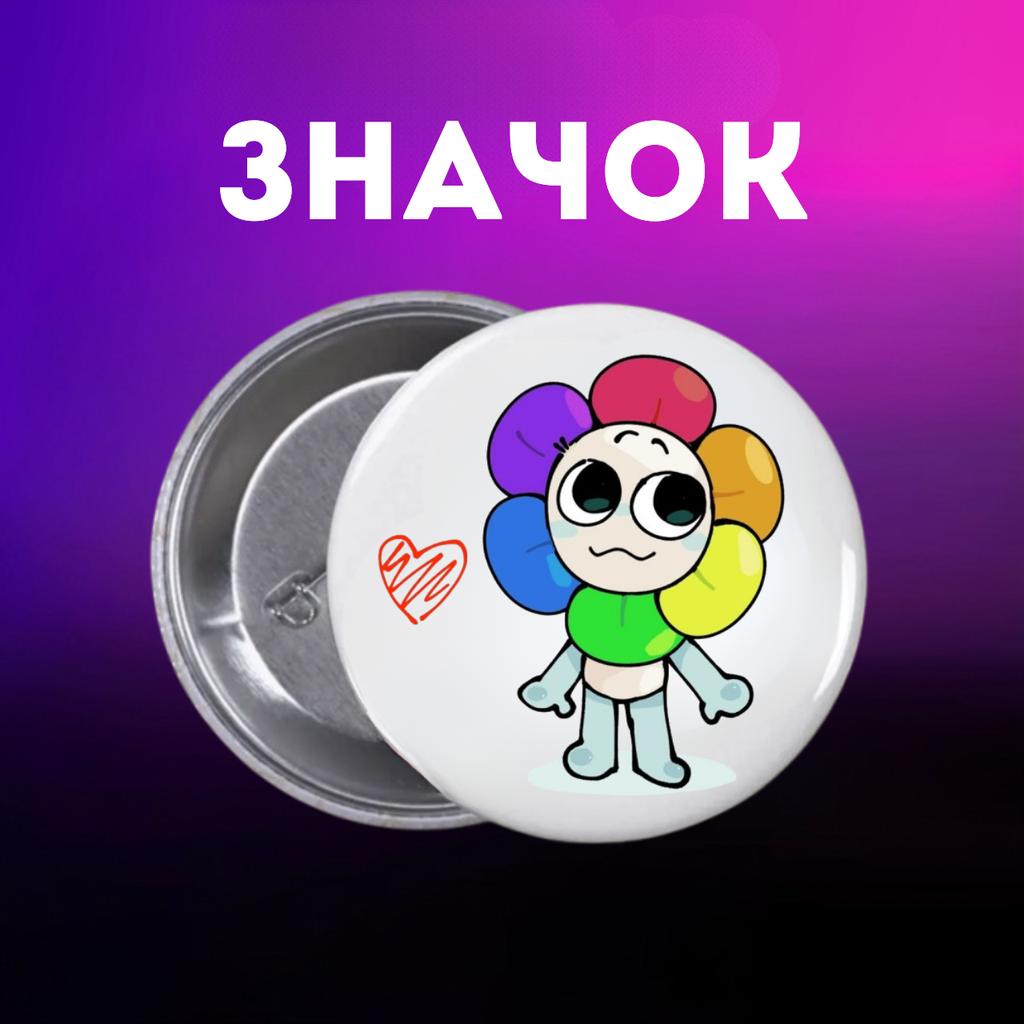 Значек В Мире Дэнди (Денди) Roblox Dandy's World на булавке на рюкзак 55 мм 1 шт