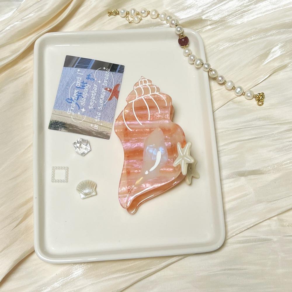 Elegant Ocean Series Hair Claw Acetic Acid Geometry Shark Clip Personalized Shell Hair Claw Women