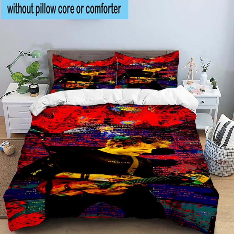 3PCS Ed music Guitar 3pcs Bedding,Including 3PCS Duvet Cover And 2pcs Pillowcases Perfect for Christmas,Ideal for Bedroom, Dormitory