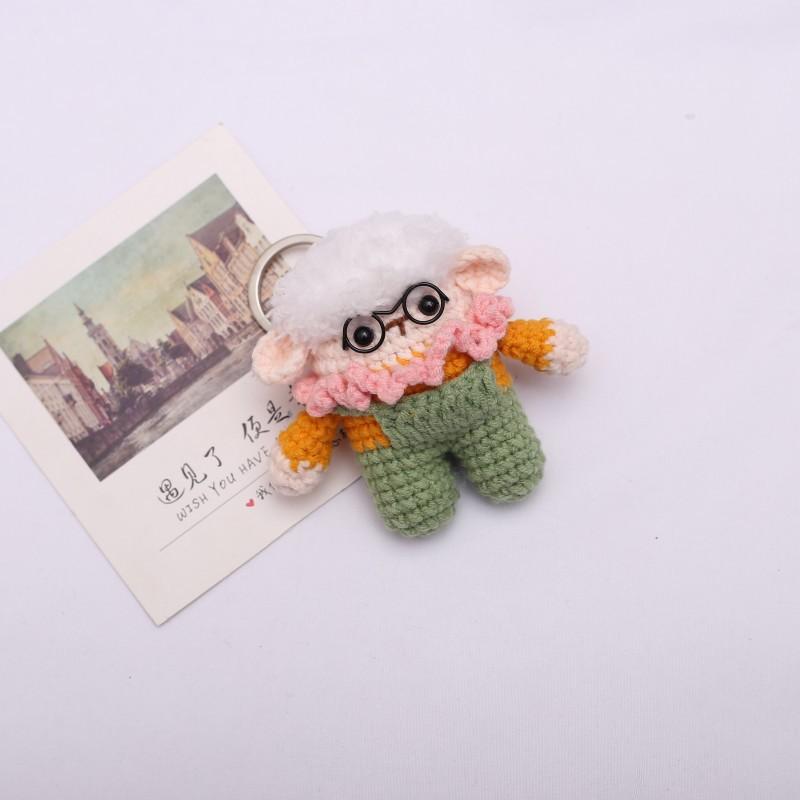 Positive Crochet Sheep Doll Cute Emotional Support Lamb Desktop Ornament Emotional Inspirational Support Gift for Women Men