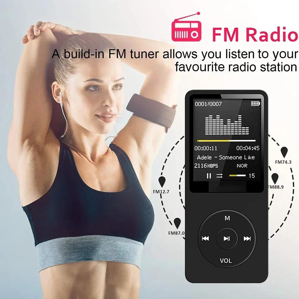Многофункциональный MP3-плеер Мини-экран Цифровой дисплей HIFI Звук FM-радио Электронная книга Запись Музыкальный walkman