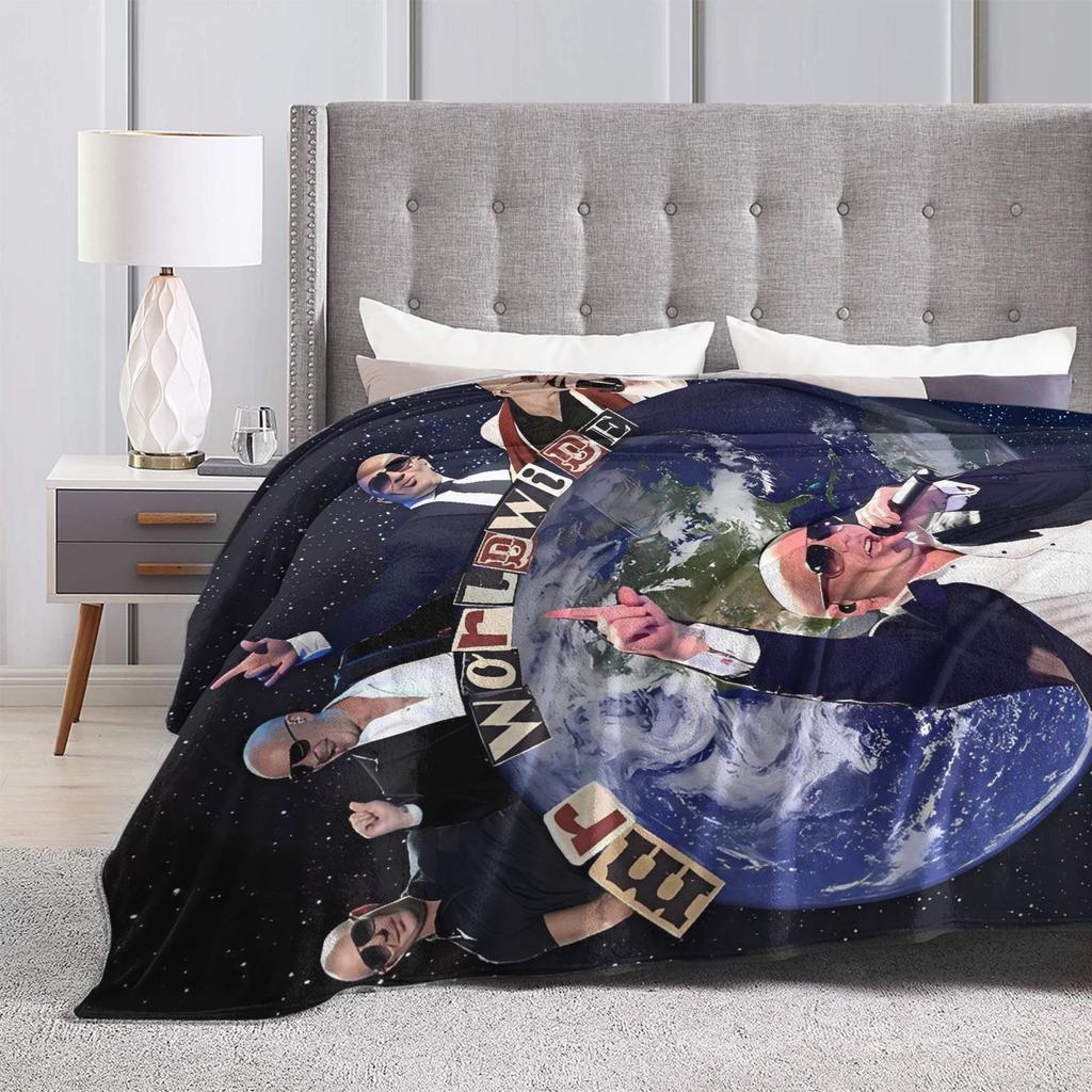 Mr Worldwide Love Pitbull Blankets Travel Office Flannel Throw Blanket For Couch Chair Super Soft Custom Quality Bedspread