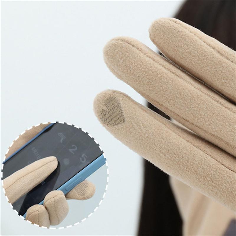Winter Plus Velvet To Keep Warm and Cute Touch Screen Ski Riding Gloves