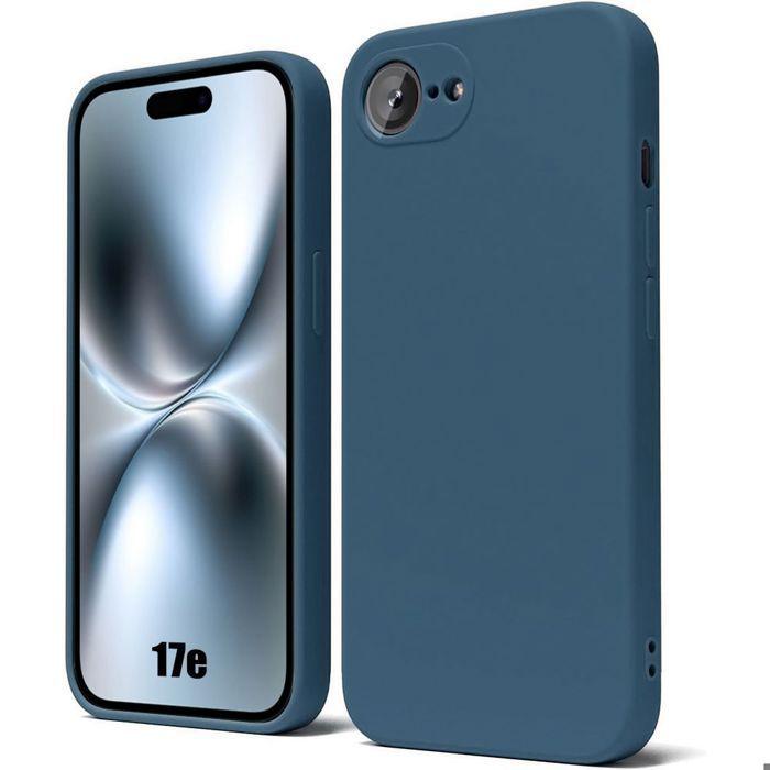 Coque pour iPhone 17e, Protection Silicone Liquide Ultra Slim Souple Mat Bleu Marine