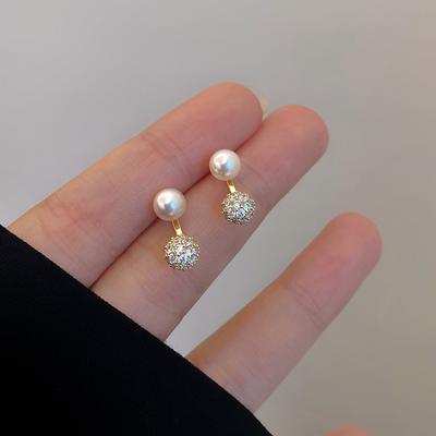 Модные простые серьги с серебряными иглами S925 и жемчугом, серьги в классическом стиле для женщин и девочек, маленькие и изысканные украшения для ушей