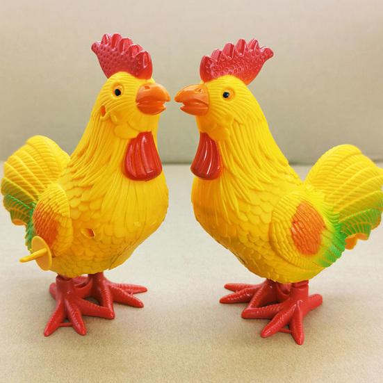 Animal Clockwork Toy Lovely Interesting Jumping Poultry Model Ornament Interactive Toy Plastic Easter Cartoon Rooster Duck Wind-Up Toy Kid