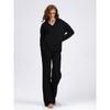 Autumn Winter Knitted Sweater Suit Female Loose V Neck Jumper Pant Two Piece Sets