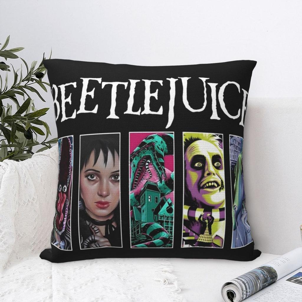 Retro B-Beetlejuice Horror Film Movie Pillow Covers Printing Cushion Cover Decorations Party Pillow Case Cover Chair Multi-Size