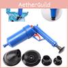Powerful Blue Plastic Toilet Plunger Home Drain Cleaning Tool For Clogged Pipes