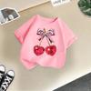 Children's Casual Short-sleeved T-shirt - Summer Girl's Cute Cherry T-shirt