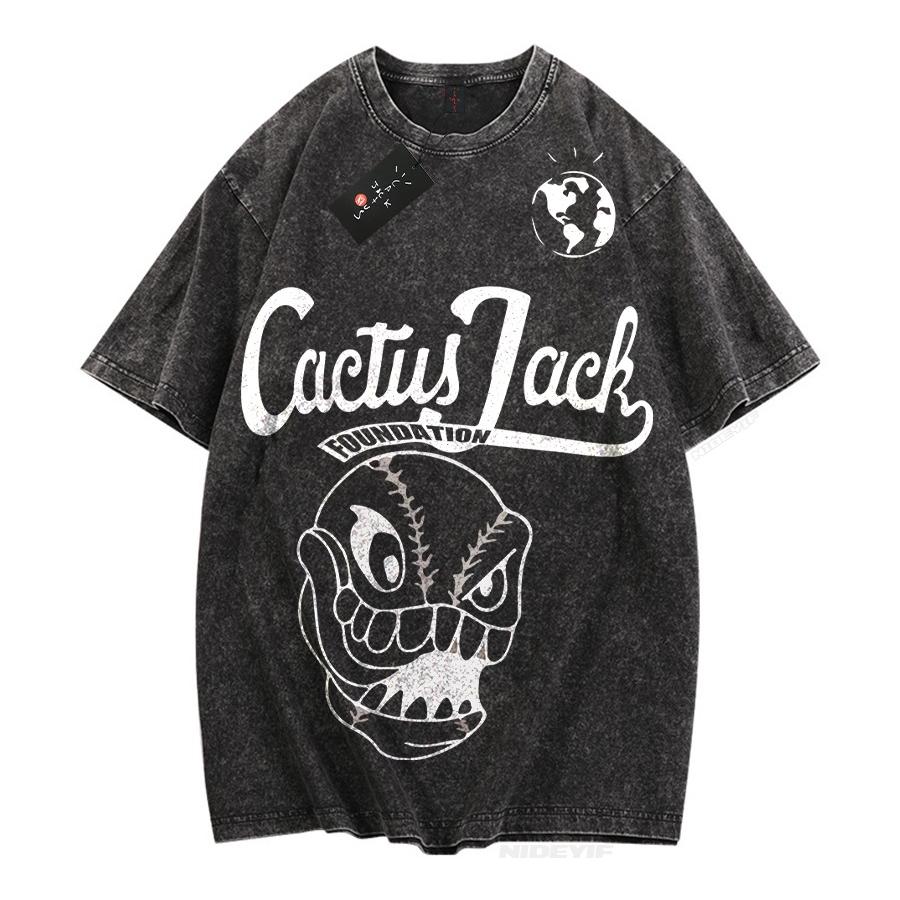 2026 Hot Sale Cotton Oversized T Shirt for Men Women HipHop Washed T Shirts Cactus Jack Short Sleeve Gift Tops Look Mom I Can Fly Short Sleeve Tee Top