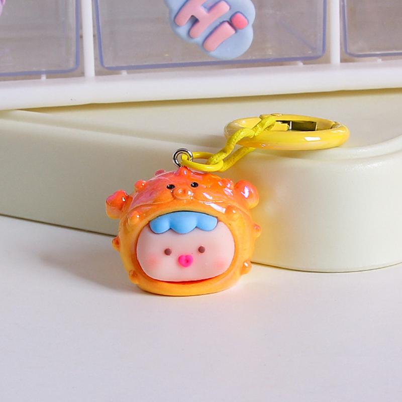 Kawaii милый брелок мультфильм стереоскопический смола океан кукла брелок кулон рюкзак украшения аксессуары подарки