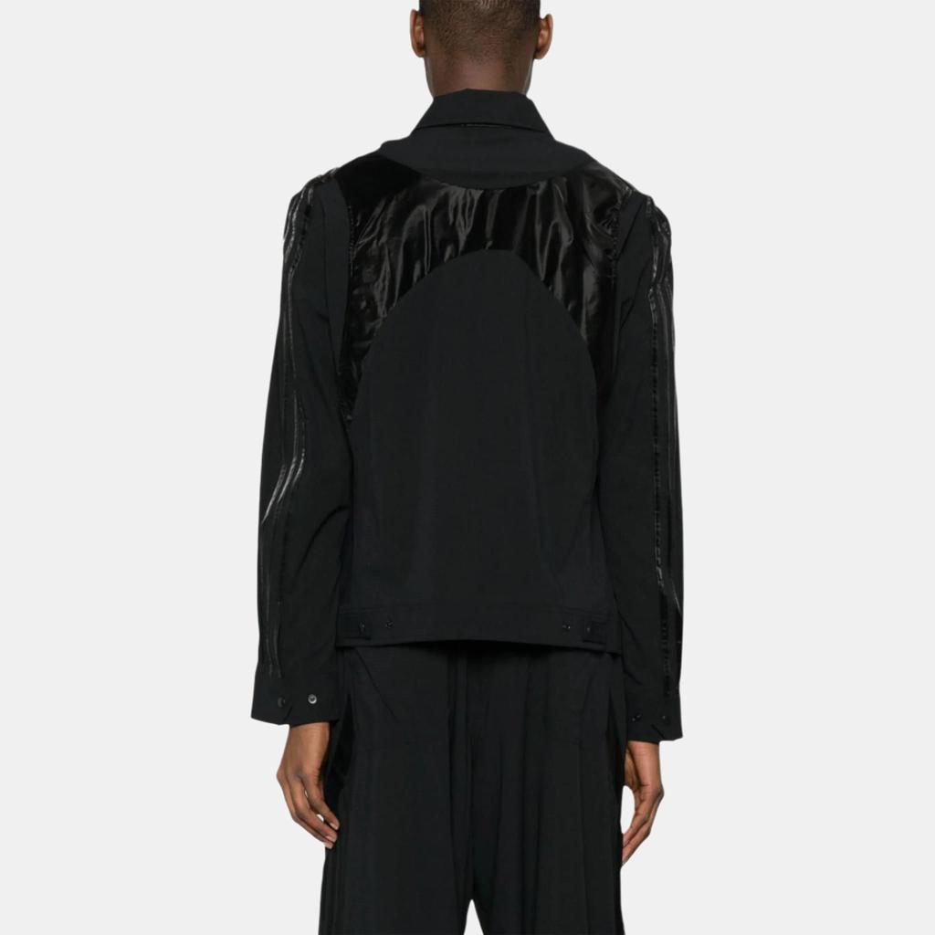 Y-3 Однотонная лоскутная глянцевая приталенная двухсторонняя молния с длинным рукавом мужская куртка черная IN4348