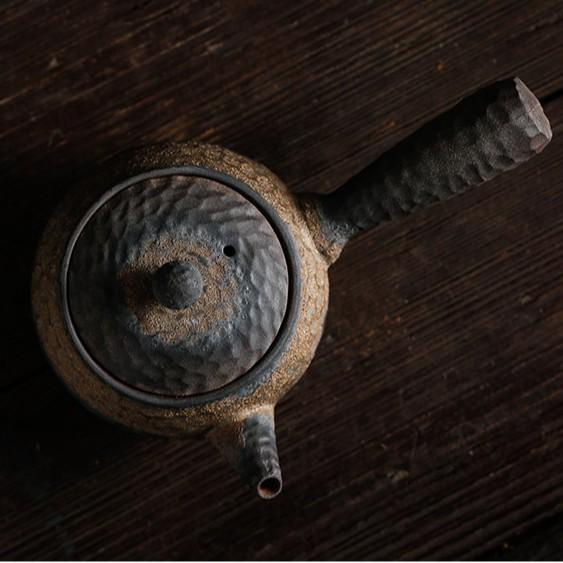 200ml Coarse Pottery Teapot Warm Tea Vintage Ceramic Boiling Teapot Kung Fu Tea Set