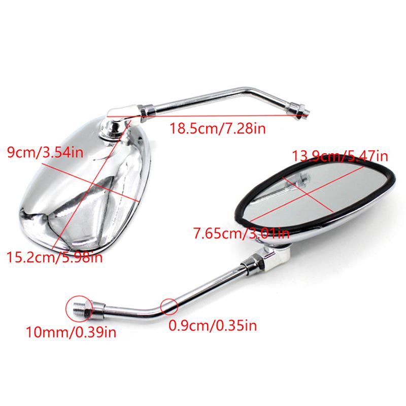 Универсальные 10мм хромированные зеркала заднего вида мотоцикл мотокросс скутер электровелосипед гоночный мотоцикл боковое зеркало аксессуары для обзора сзади