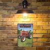 Green Tractor Resting Under a Tree After a Long Day Vintage Metal Wall Sign Decor Poster Frames Garage Living Room