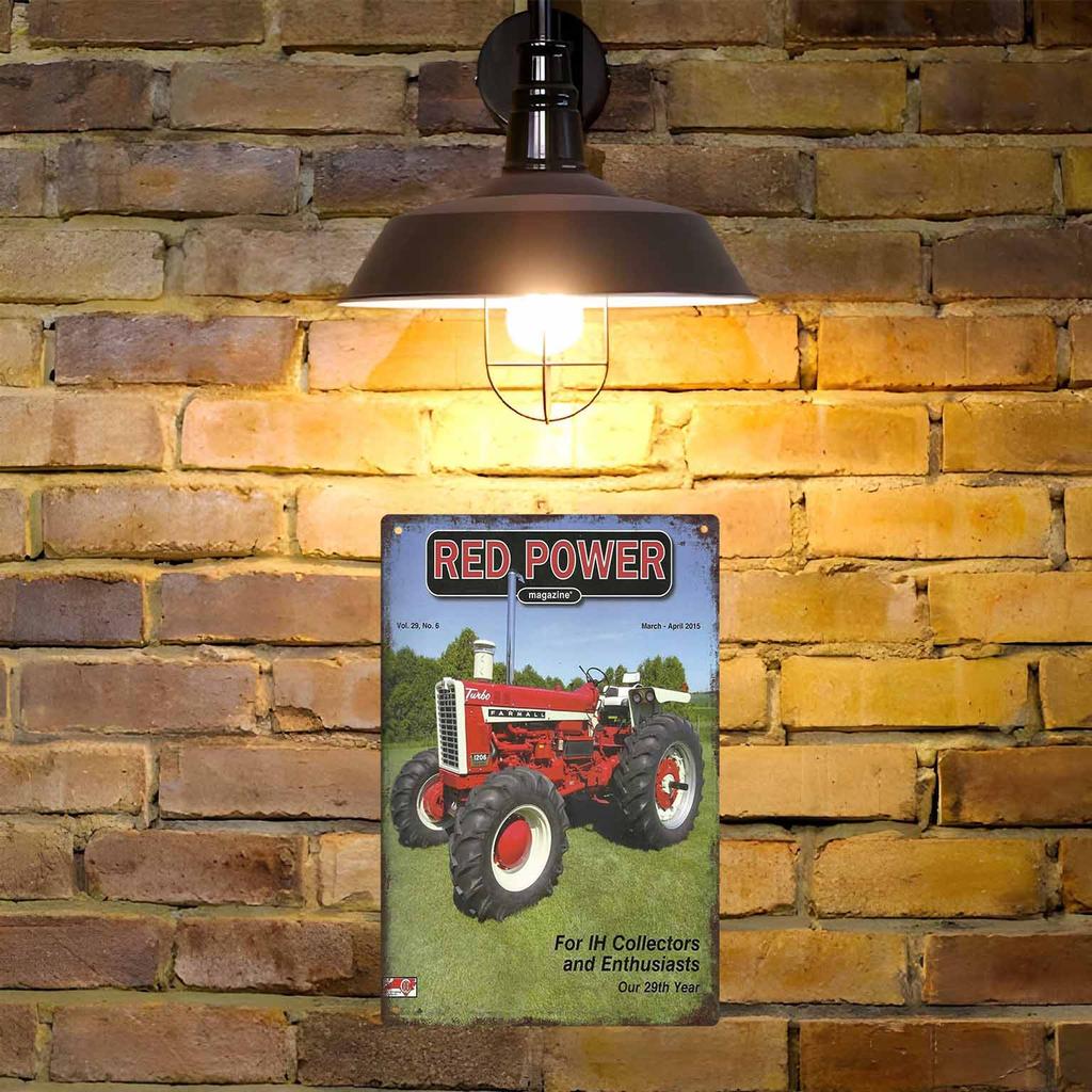 Green Tractor Resting Under a Tree After a Long Day Vintage Metal Wall Sign Decor Poster Frames Garage Living Room