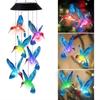 Hanging Solar Garden Decor Light Butterfly Solar Wind Chime Color Changing Solar Lamp Outdoor Waterproof For Garden Yard