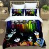 Пододеяльник с принтом группы Kiss 3D Постельное белье группы Kiss Рок Набор для кровати Всесезонное Одеяло Пододеяльник и Наволочки Односпальный Двуспальный Queen