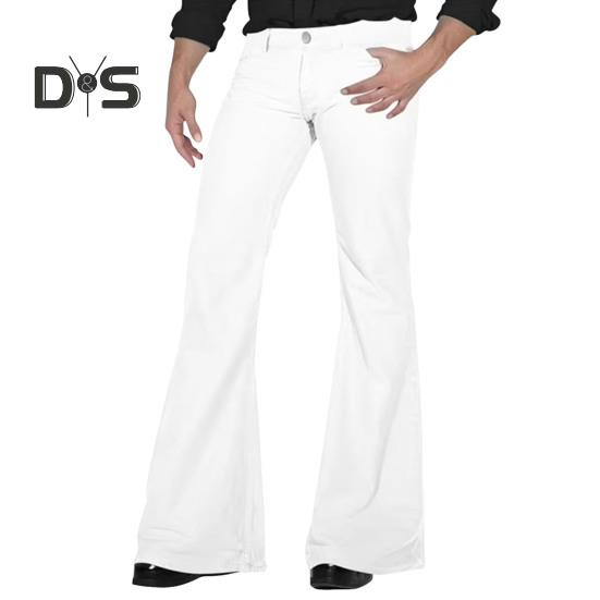 Мужские расклешенные брюки с 4 карманами, средней посадки, однотонные, с застежкой-молнией на пуговицы, длинные брюки для работы, путешествий, отдыха