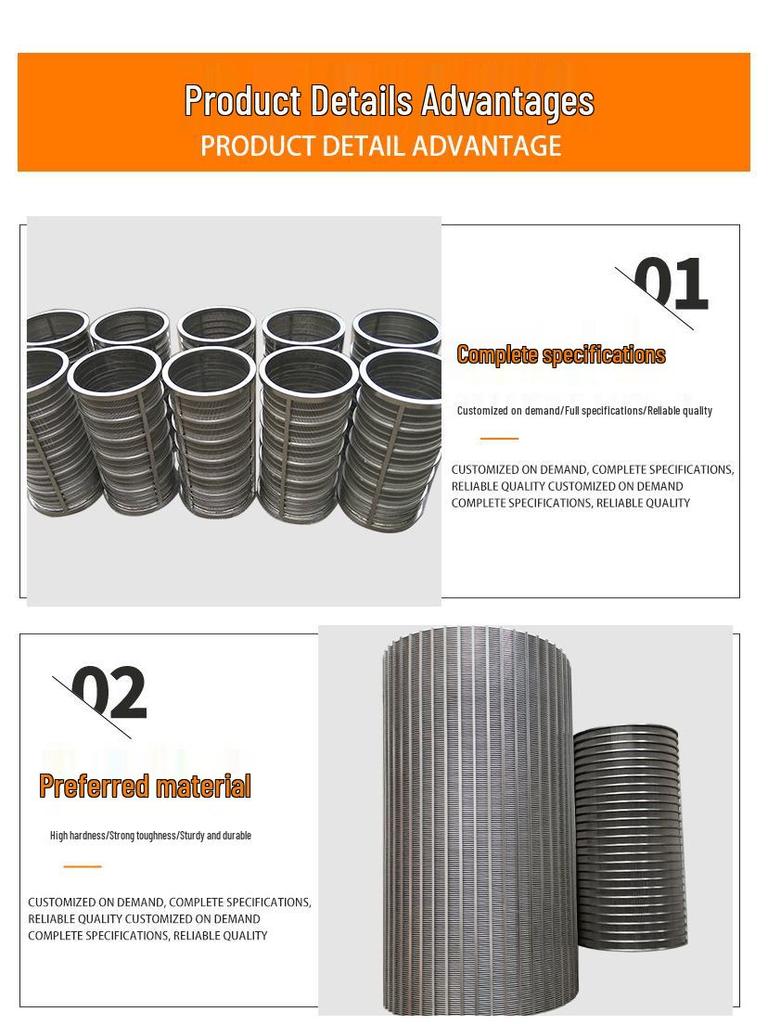 Wedge-Shaped Stainless Steel Sand Control Filter for Dry/Wet Separation