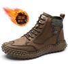 Зимние мужские ботинки из натуральной кожи, мягкие кожаные плюшевые теплые зимние ботинки, водонепроницаемые мужские ботинки для активного отдыха, мотоциклетные ботинки H759