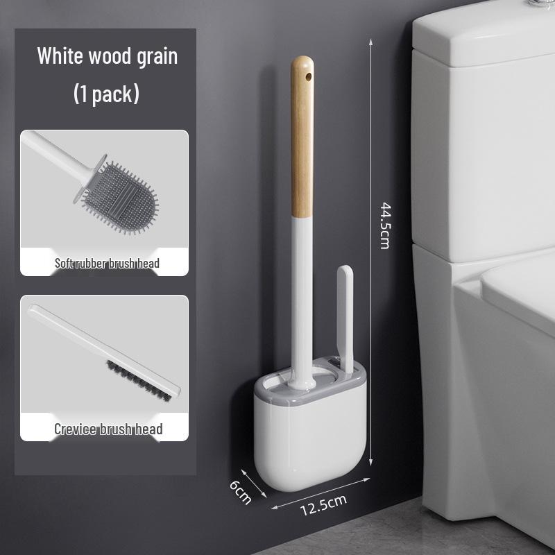 Роскошный силиконовый настенный набор туалетной щетки с подставкой, длинной ручкой, в стиле легкой роскоши