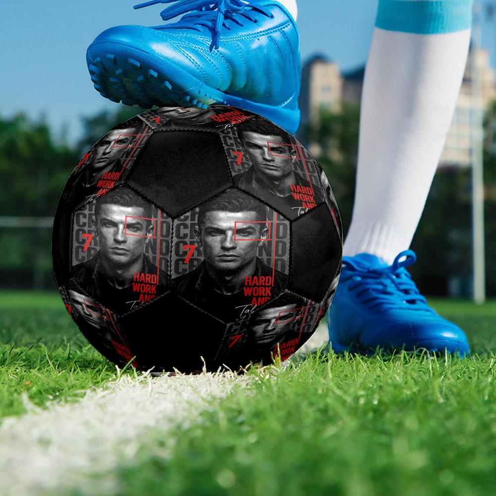 1pc CR7 Soccer Ball Size 5 Indoor Soccer Ball Fashion Colorful Backyard Game - Great For Sports Fans Gift HE17