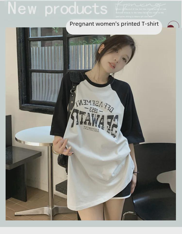 Autumn Maternity Fashion: Casual Two-Piece Loose Long Sleeve T-Shirt Set