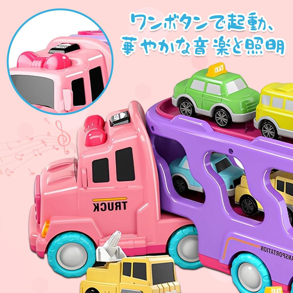 HIWO Toy Cars for Boys Ages and 6 and Educational Toy Set of 5 Large and Small Vehicles Large Truck 4 Mini Construction Fire Indoor Mini Educational