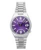 Tsuyosa Stainless Steel Sunray Purple Dial Automatic NJ0200-50W Men's Watch