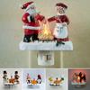 Christmas Campfire Flickering Night Light 3D LED Small Electric Light with Faux Flicker Flame for Holiday Indoor Decorations