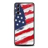 Американский флаг США Чехол для телефона для Samsung Galaxy S26 Ultra S25 Plus S24 FE S23 S22 5G S21 S20 Черный Мягкий