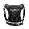 Steampunk Skeleton Chain Motorcycle Bag, Lady's Single-shoulder Crossbody Bag, Mobile Phone Waist Bag, Man