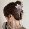 Hair Clip Butterfly Flower Wisteria Glass Hairpin Flower Beads Tassel Hair Claw Multi-functional Styling Hair Accessories