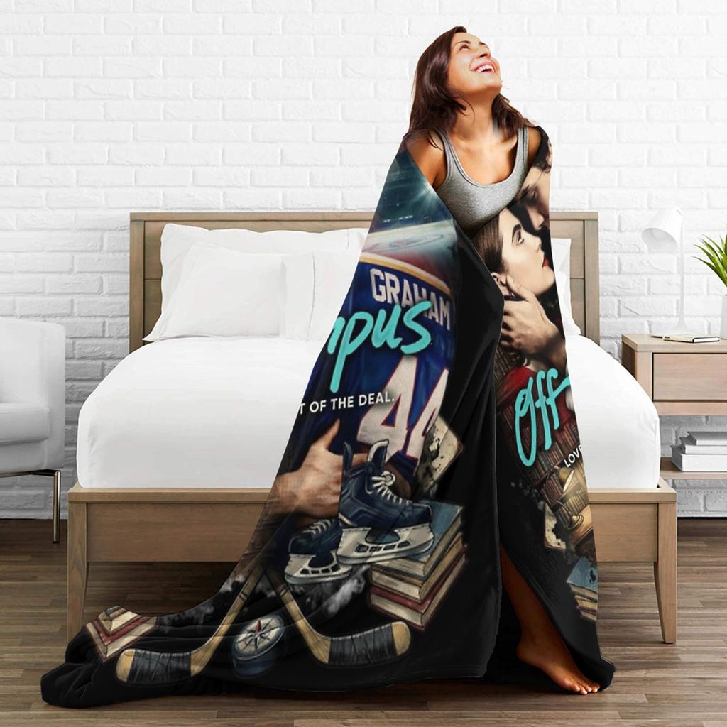 Off Campus Hockey Romance Grahams Flannel Throw Blankets Blankets for Home Bedroom Ultra-Soft Bedroom Quilt,