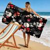 Fiery skulls amidst blossoms Print beach towel, quick drying, suitable for travel, outdoor sports, jogging, the beach and swimming, gift