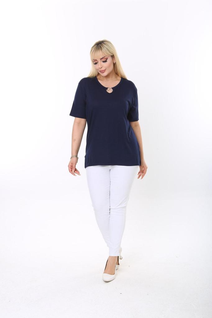 Женская блузка большого размера, детальная блузка с воротником больших размеров