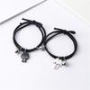 CANXING A Pair of Black and White Cat Magnetic Suction Couple Bracelet