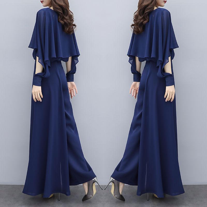 Шифоновые брюки-двойки большого размера, уменьшающие возраст и утончающие драпировку. Широкие брючные костюмы. Элегантная и темпераментная ткань. Легкая и дышащая.