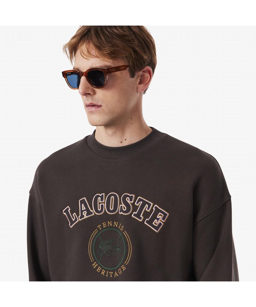 Мужская толстовка LACOSTE с большим принтом, свободного кроя, с круглым вырезом Sh5888-55N Skb