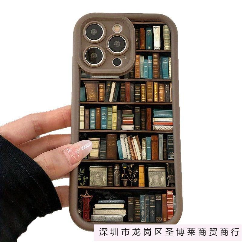 Винтажная книжная полка для чехла iPhone Apple 11/12/13 Силиконовый 15promax Мягкий 16/15