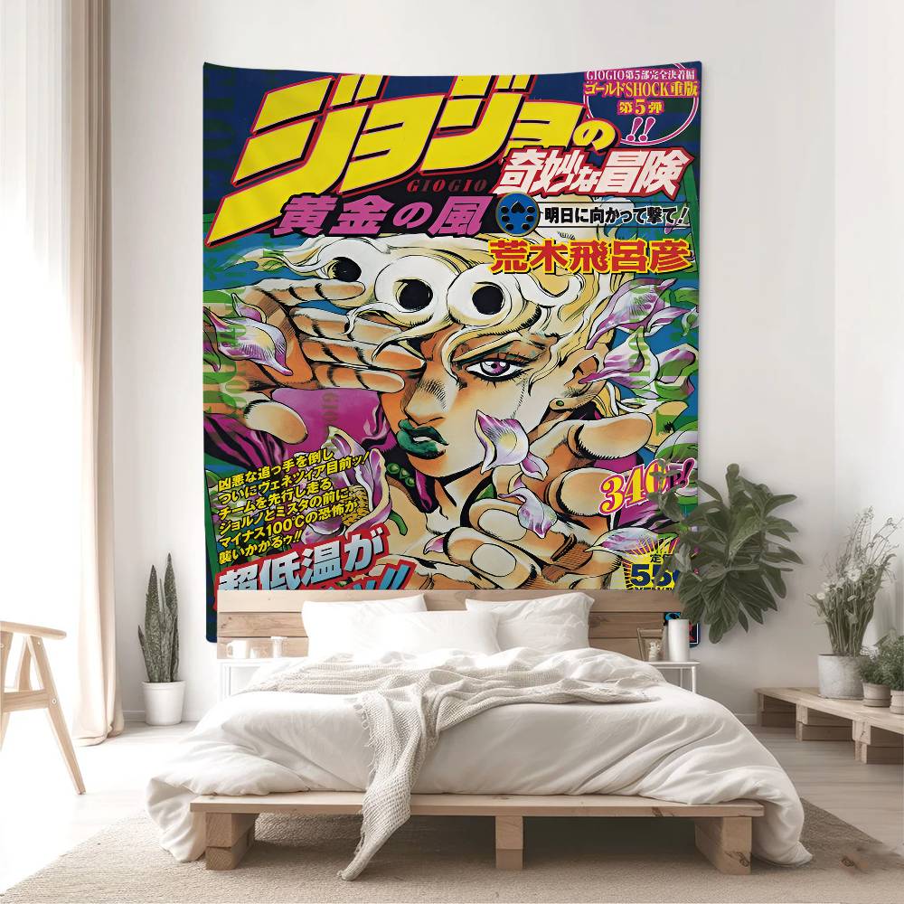 Аниме JoJo's Bizarre Adventure Ретро Гобелен Арт Печать Дешевый Хиппи Настенный Подвес Настенные Гобелены Мандала Арт Домашний Декор