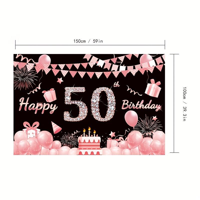 Rose Gold 50th Birthday Banner Background 50th Birthday Party Supplies Photography