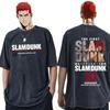 Футболка с коротким рукавом Sakuragi Blossom Road Akagi Harukowashed Cotton для пары SLAM DUNK Летний свободный хлопок Унисекс Оверсайз топ