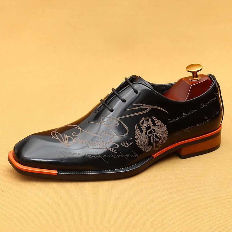 Foreign Trade Explosion Мужская обувь из лакированной кожи Глянцевая кожаная обувь Мужская обувь из натуральной коровьей кожи в британском деловом стиле