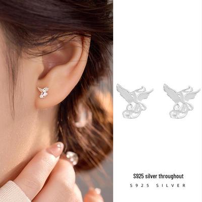 Серьги Banyan Tree S925 Silver Phoenix для женщин, съемные небольшие украшения в китайском стиле.