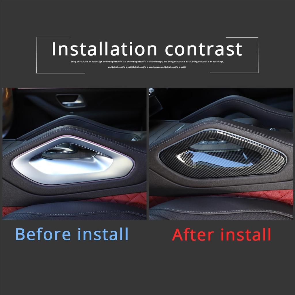 Center Control Armrest Side Trim Compatible with Mercedes Benz GLE350 W167 400d 450 GLE C167 53 63 S AMG GLS450 X167 580 Carbon Fiber Center Console