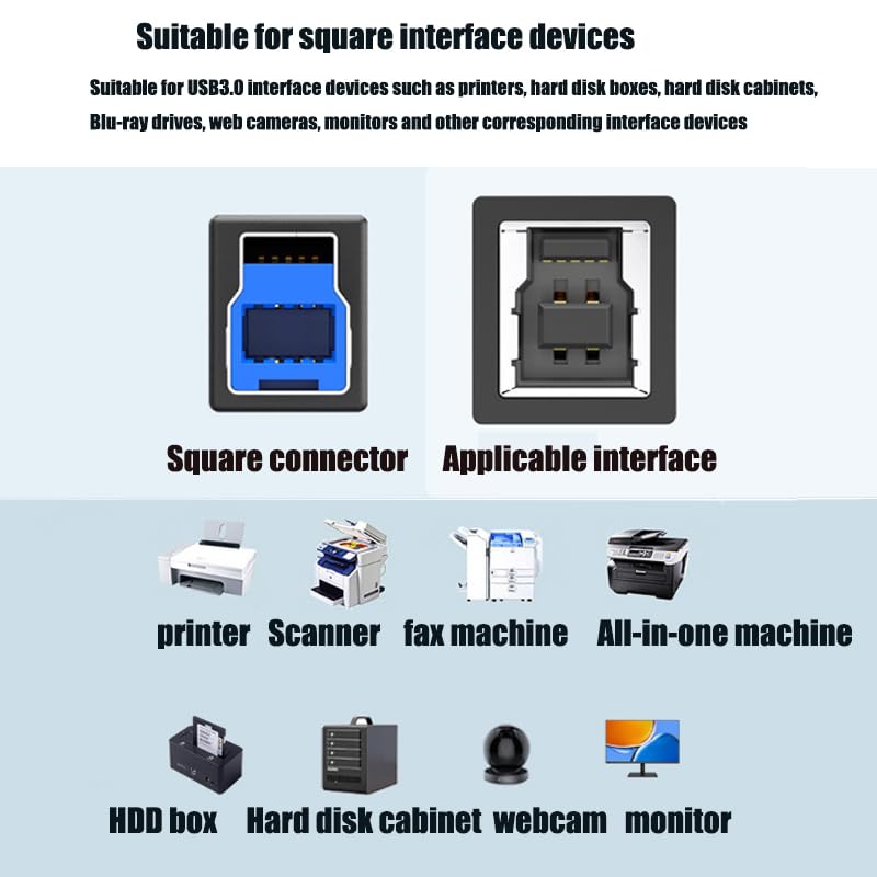 USB 3.0 кабель AB черный Тип A папа Тип B (1m)