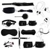 Handcuff Restraint Bondage Gear Adult Erotic Games 10pcs Sex Toy Set Leg Restraint Cuff Mouth Gag Nipple Clamp Flirt Teaser